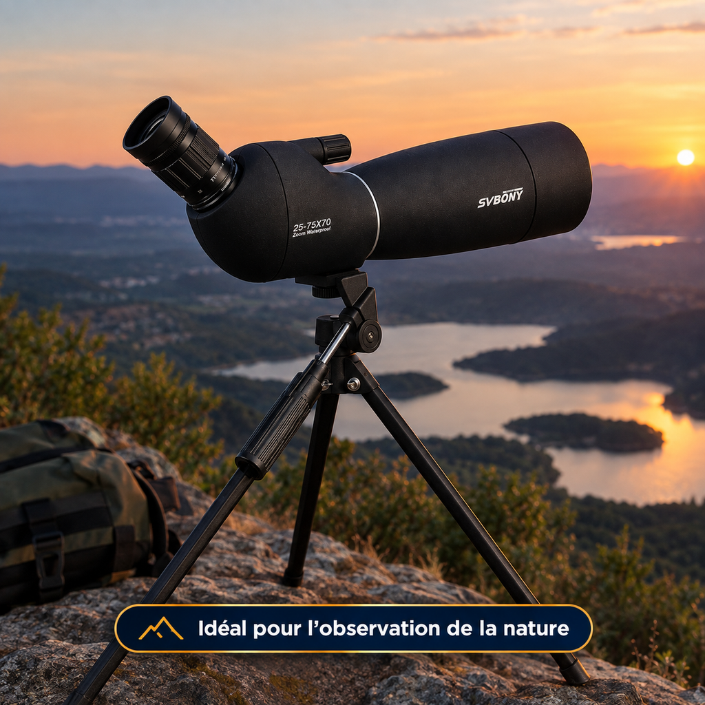 Détail de la mise au point centrale de la longue-vue zoom Astrolunette 70 mm