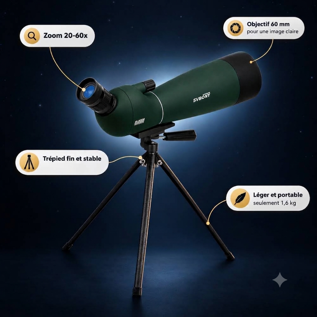 Détail du zoom 20-60x de la longue-vue étanche Astrolunette 60 mm