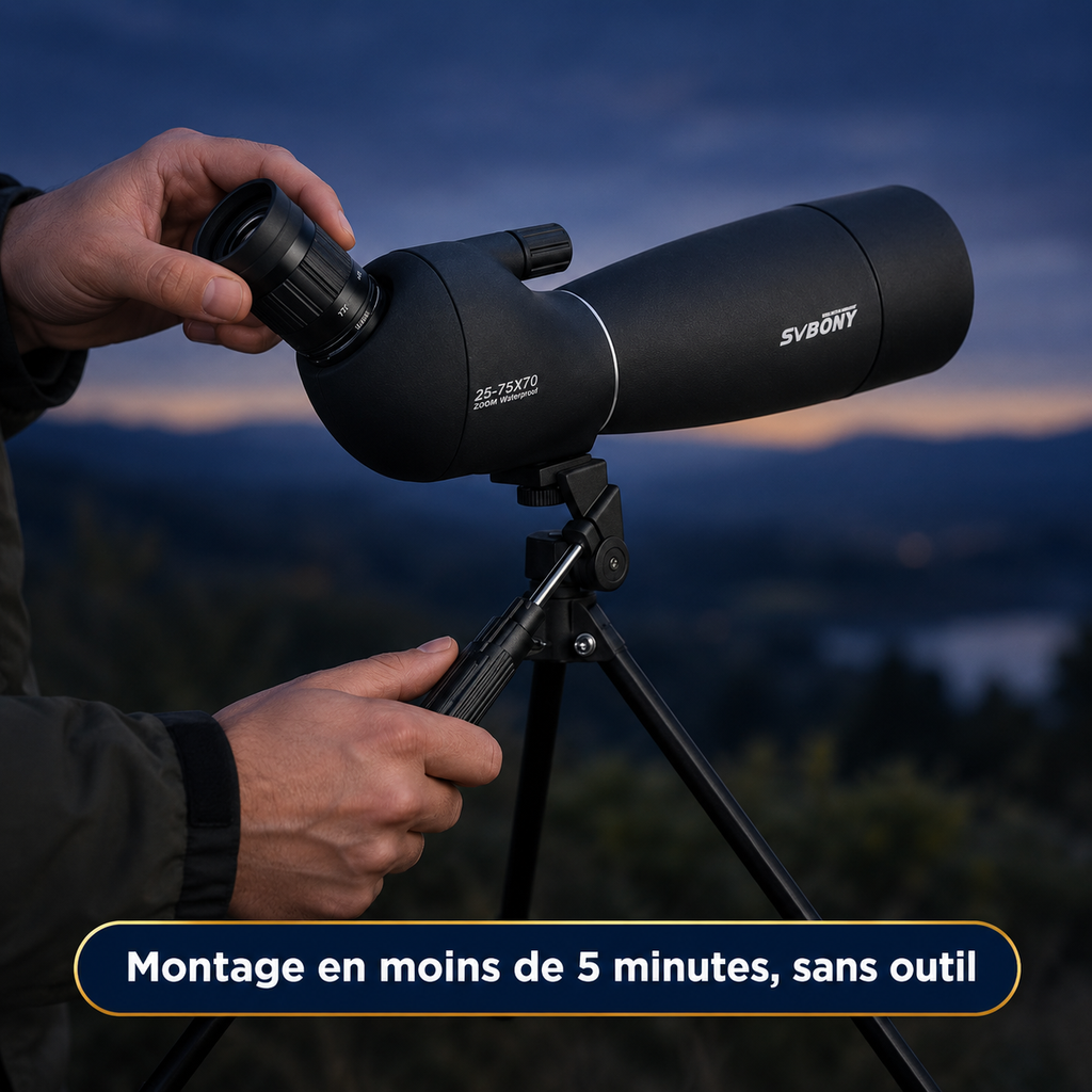 Longue-vue Astrolunette 70 mm étanche IPX6 pour l'observation nature et le tir sportif