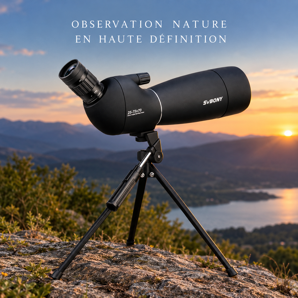 Zoom 25-75x de la longue-vue étanche Astrolunette 70 mm noire