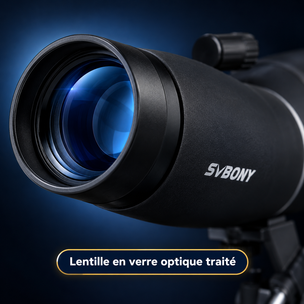 Prisme BAK4 et traitement optique FMC multicouche de la longue-vue Astrolunette