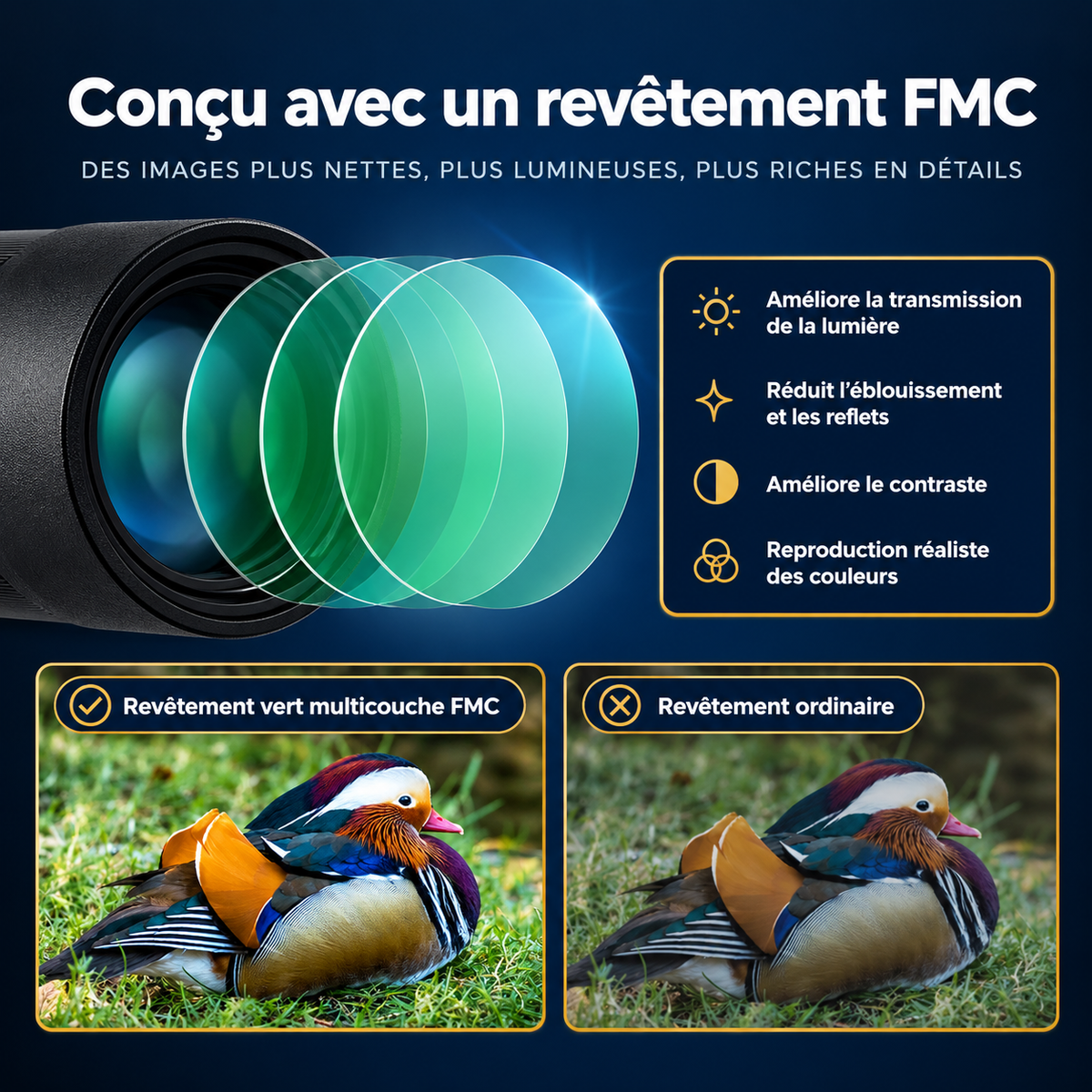 Longue-vue zoom Astrolunette étanche avec trépied de table — détail