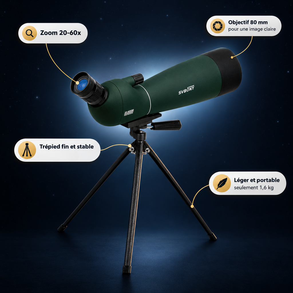 Détail du boîtier étanche IPX6 de la longue-vue Astrolunette 80 mm
